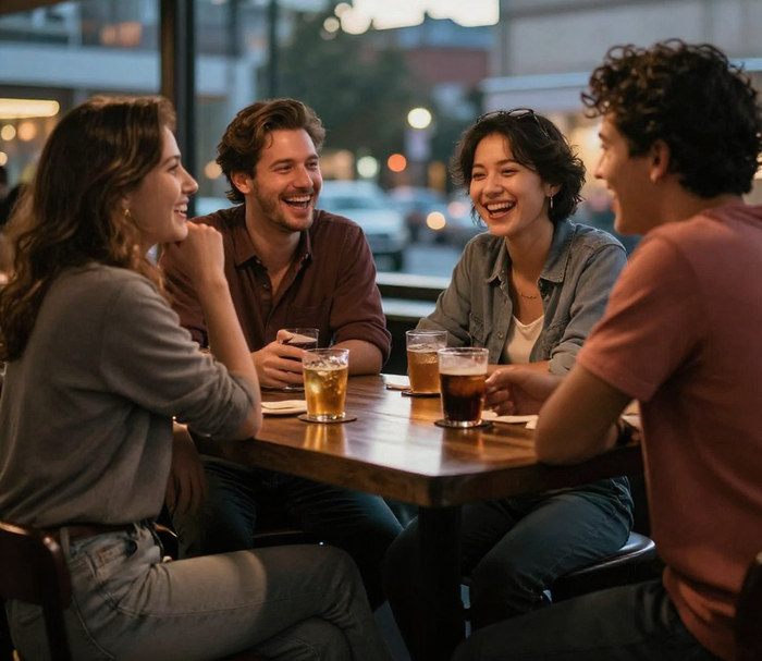 Collègues qui boivent un verre